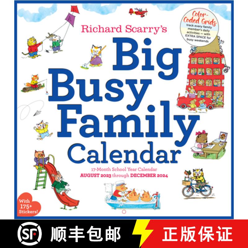 【3-4周达】Richard Scarry Big Busy Family 2024 Wall Calendar: Track Every Family Member's Daily Activ... [9781523518890]