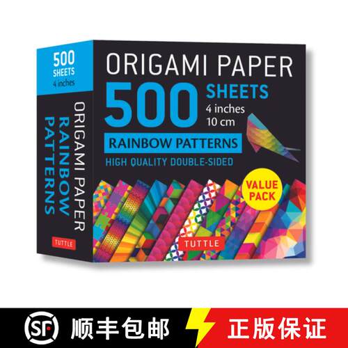 【3-4周达】Origami Paper 500 Sheets Rainbow Patterns 4 (10 CM): Tuttle Origami Paper: High-Quality Do... [9780804853576]
