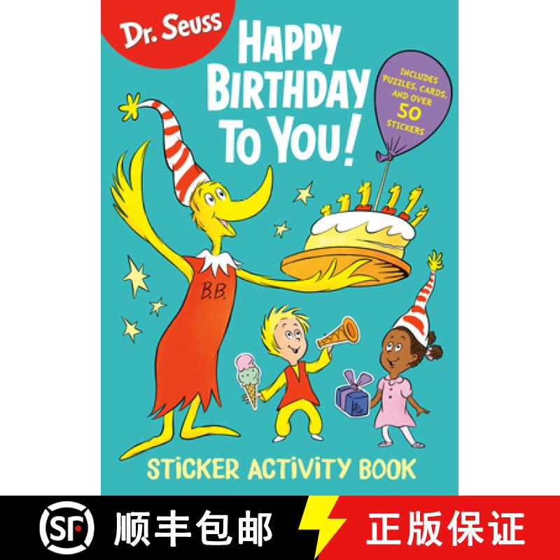【3-4周达】Dr. Seuss: Happy Birthday to You Sticker Activity Book: Includes Puzzles, Cards, and Over ... [9780593814222]