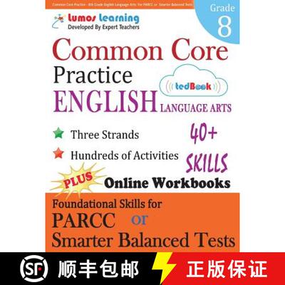 【3-4周达】Common Core Practice - 8th Grade English Language Arts: Workbooks to Prepare for the Parcc... [9781940484549]