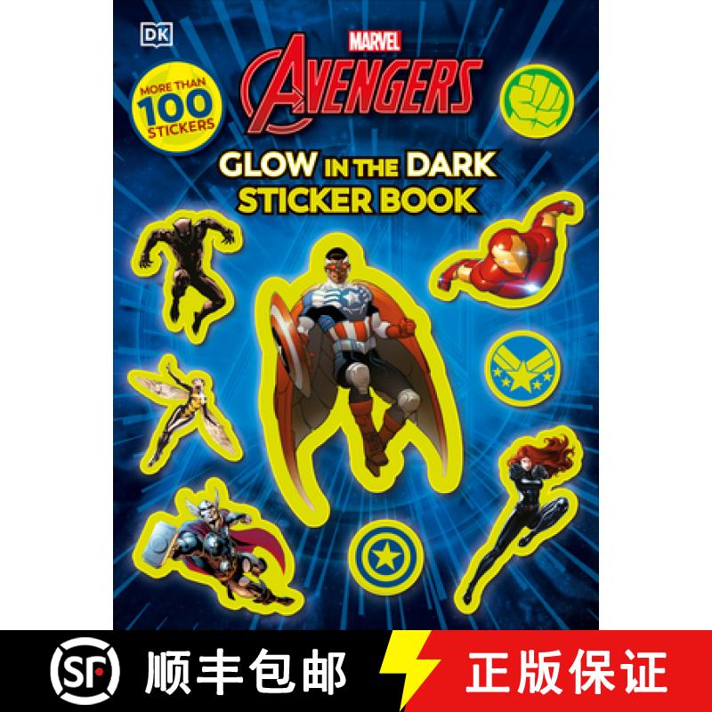 【3-4周达】Marvel Avengers Glow in the Dark Sticker Book: With More Than 100 Stickers [9780744093773]