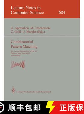 【3-4周达】Combinatorial Pattern Matching : 4th Annual Symposium, CPM 93, Padova, Italy, June 2-4, 19... [9783540567646]