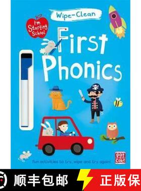【3-4周达】I'm Starting School: First Phonics: Wipe-clean book with pen [9781526380111]