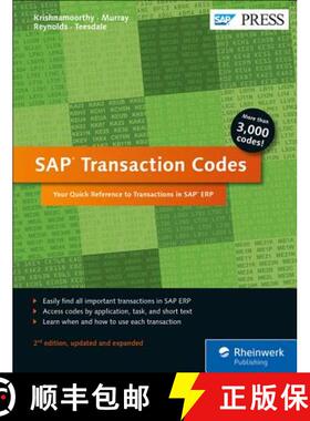 【3-4周达】SAP Transaction Codes: Your Quick Reference to Transactions in SAP Erp [9781493213665]