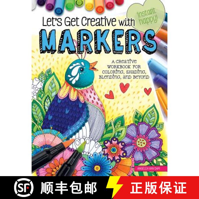 【3-4周达】Let's Get Creative with Markers: A Creative Workbook for Coloring, Shading, Blending, and ... [9781497203686]