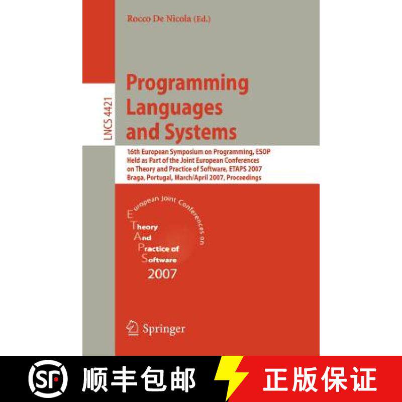 【3-4周达】Programming Languages and Systems: 16th European Symposium on Programming, ESOP 2007, Held... [9783540713142]