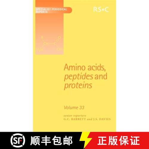 【3-4周达】精装 Amino Acids, Peptides and Proteins : Volume 33 [9780854042371]