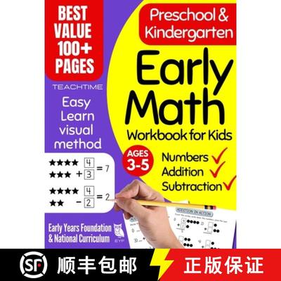 【3-4周达】Early Math Workbook for Kids: Preschool & Kindergarten Number Tracing, Addition & Subtract... [9781915805034]