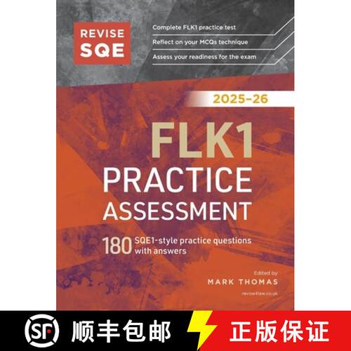 【3-4周达】Revise SQE FLK1 Practice Assessment 2025/26: 180 SQE1-style questions with answers [9781917183598]
