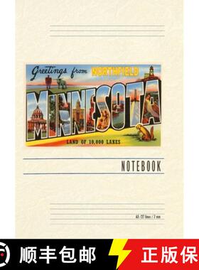 预订 Vintage Lined Notebook Greetings from Northfield, Minnesota [9798385427062]