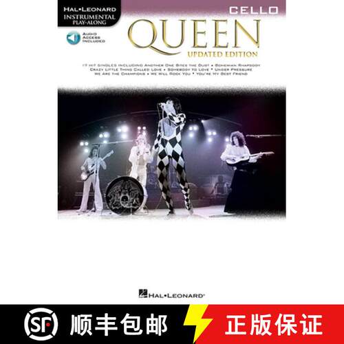 【3-4周达】Queen Instrumental Play-Along - Cello Book/Online Audio [9781540038470]