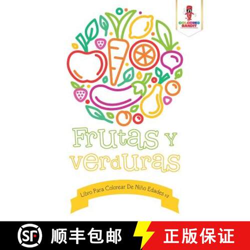 【3-4周达】Frutas Y Verduras: Libro Para Colorear De Niño Edades 1-2 [9780228213093]