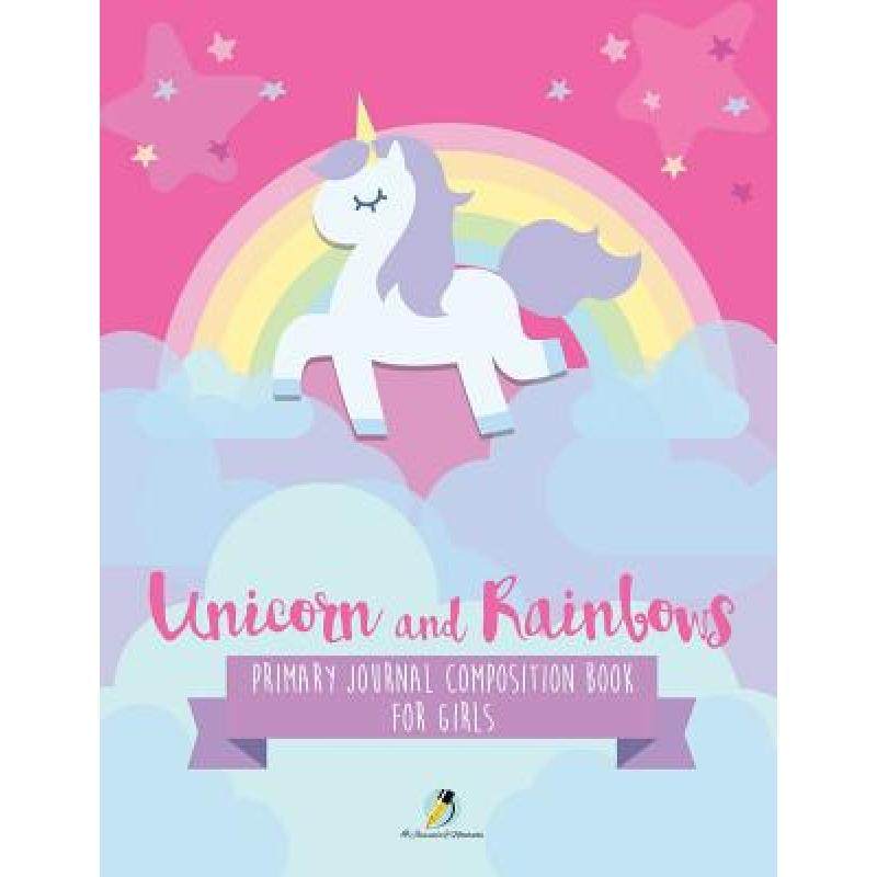 【4周达】unicorn and rainbows primary journal composition book