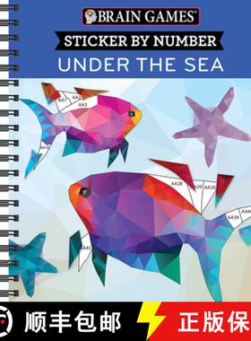 【3-4周达】Brain Games - Sticker by Number: Under the Sea - 2 Books in 1 (42 Images to Sticker) [9781645580379]