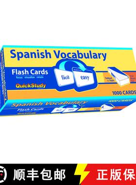 预订 Spanish Vocabulary 1000 Flash Cards: A Quickstudy Reference Tool [9781423250944]