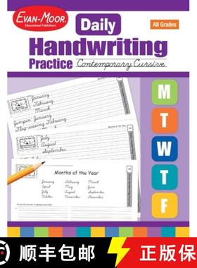 预订 每日练习系列 书法练习 传统手写体 全年级 教师版 Daily Handwriting Practice - Contemporary Cursive... [9781557997562]