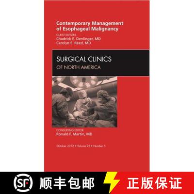 【3-4周达】Contemporary Management of Esophageal Malignancy, an Issue of Surgical Clinics: Volume 92-5 [9781455749652]