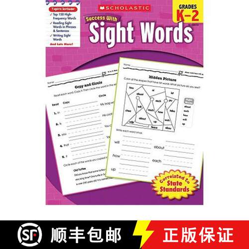 预订 Scholastic Success with Sight Words, Grades K-2 [9780545201124]