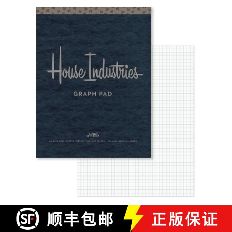 【3-4周达】House Industries Graph Pad: 40 Acid-Free Sheets, Design Tips, Extra-Thick Backing Board [9780451498724]