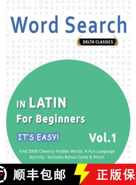 【3-4周达】Word Search in Latin for Beginners - It's Easy! Vol.1 - Delta Classics - Find 2000 Cleverl... [9798349005879]