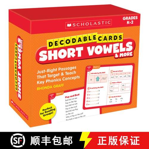 预订 Decodable Cards: Short Vowels & More [9781338614305]