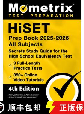 预订 Hiset Prep Book 2025-2026 All Subjects - 3 Full-Length Practice Exams, 350+ Online Video Tutoria... [9781516727339]
