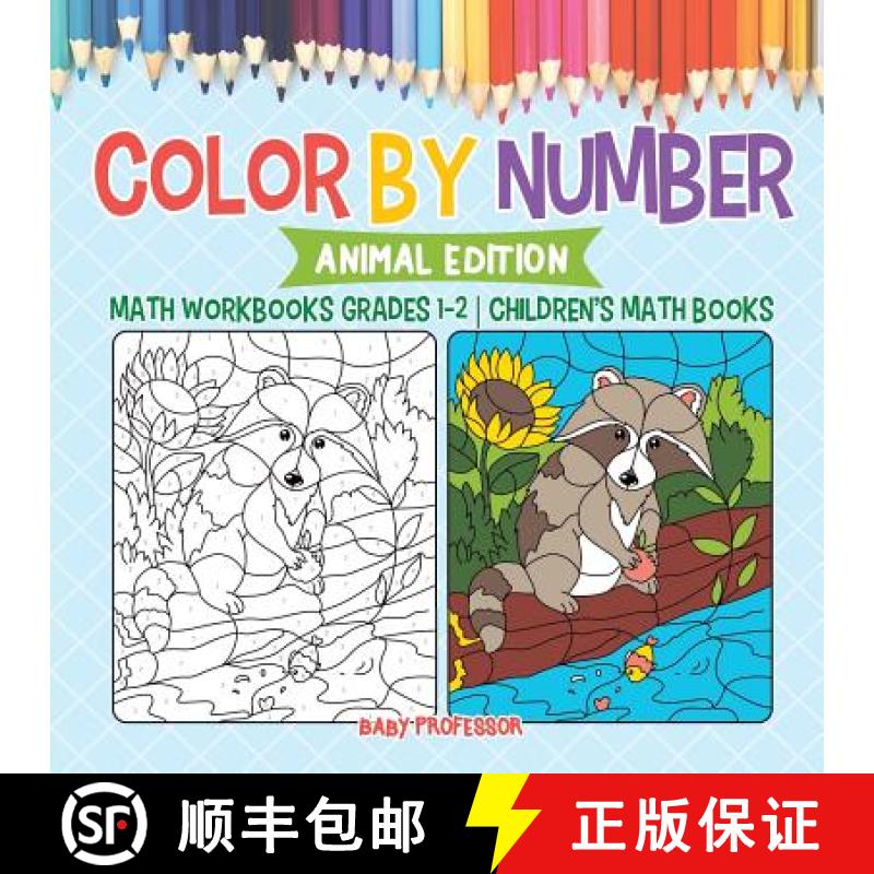 【3-4周达】Color by Number : Animal Edition - Math Workbooks Grades 1-2 | Children's Math Books [9781541925779]