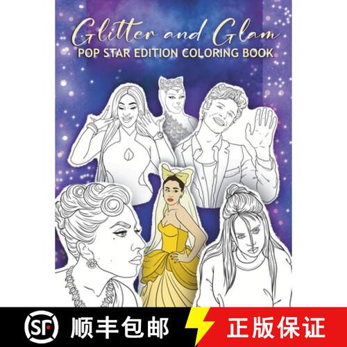 【3-4周达】Glitter and Glam Pop Star Edition Coloring Book [9798869174857]
