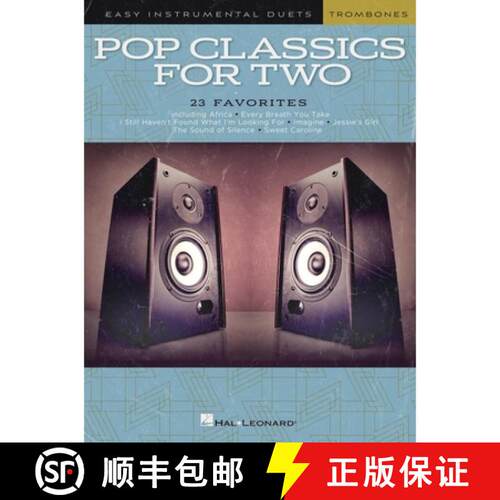 【3-4周达】Pop Classics for Two Trombones: Easy Instrumental Duets [9781540065377]