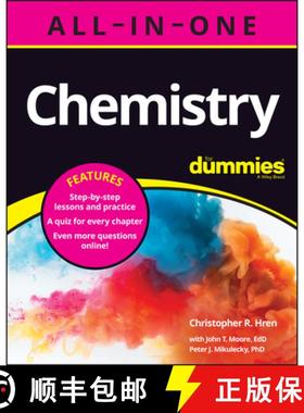 【3-4周达】Chemistry All-in-One For Dummies (+ Chapter Quizze s Online) [9781119908319]