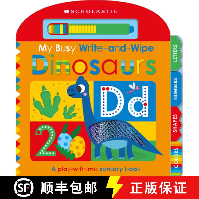 【3-4周达】My Busy Write-And-Wipe: Dinosaurs (Scholastic Early Learners) [9781546175476]
