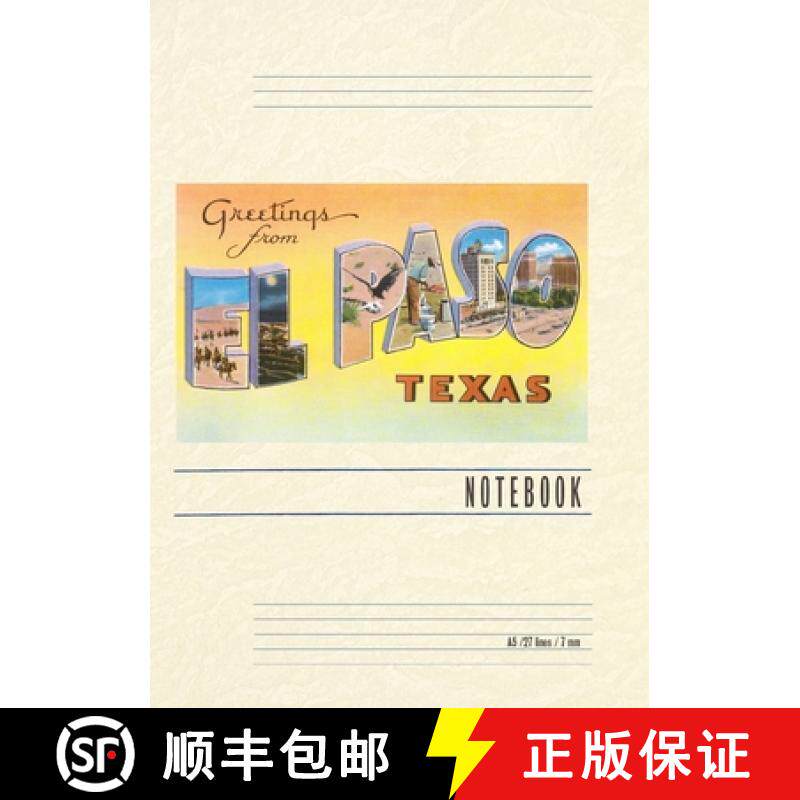 预订 Vintage Lined Notebook Greetings from El Paso, Texas [9798385450237]
