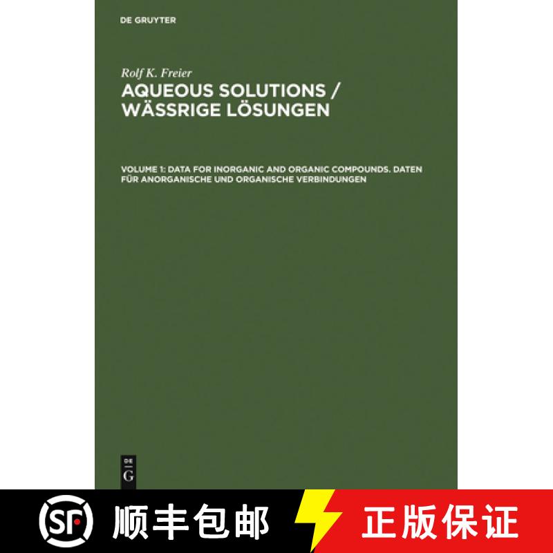 预订 Data for Inorganic and Organic Compounds. Daten für Anorganische und Organische Verbindungen [9783110016277]