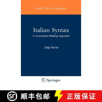 【3-4周达】Italian Syntax : A Government-Binding Approach [9789027720153]