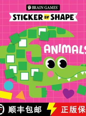 【3-4周达】Brain Games - Sticker by Shape: Animals (for Kids Ages 3-6) [9781639389193]