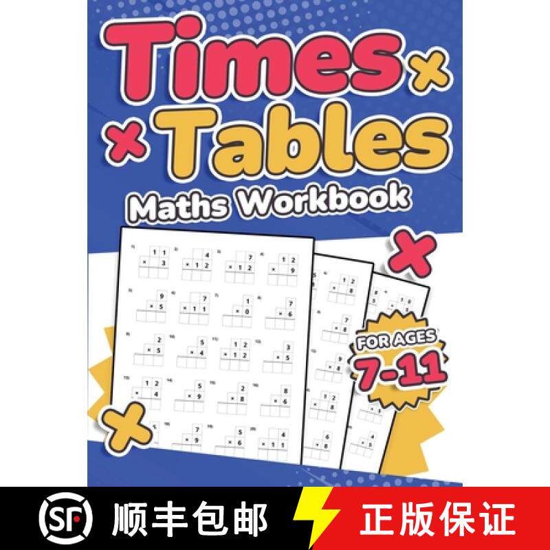 预订 Times Tables Maths Workbook | Kids Ages 7-11 | Multiplication Activity Book | 100 Times Maths Te... [9781739114473]