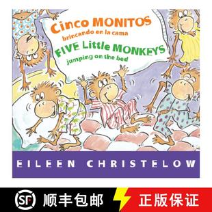 【3-4周达】Five Little Monkeys Jumping on the Bed/Cinco monitos brincando en la cama: Bilingual Spani... [9780544089006]