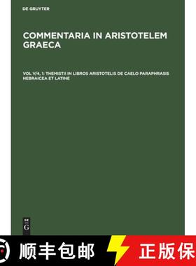 预订 Themistii in Libros Aristotelis de Caelo Paraphrasis Hebraicea Et Latine: Pars I: Textus Hebraicus [9783112690994]