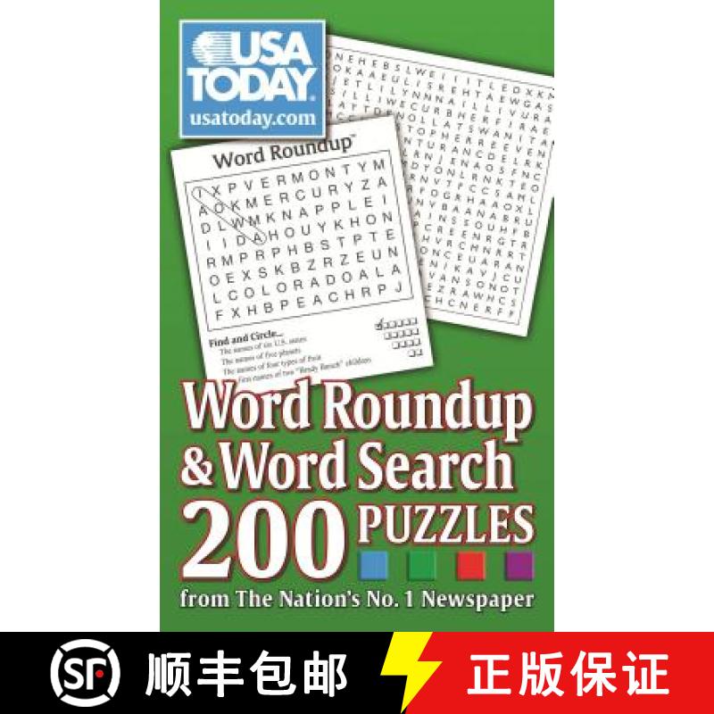 【3-4周达】USA Today Word Roundup and Word Search, 6: 200 Puzzles from the Nation's No. 1 Newspaper [9780740770340]