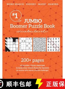 【3-4周达】Jumbo Boomer Puzzle Book #1: 200+ pages of puzzles & brain exercises to keep your mind... [9781988821672]