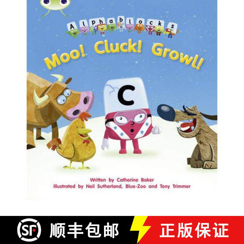 【3-4周达】Bug Club Phonics Alphablocks Reception Phase 3 Set 10 Moo! Cluck! Growl! [9781408279632]
