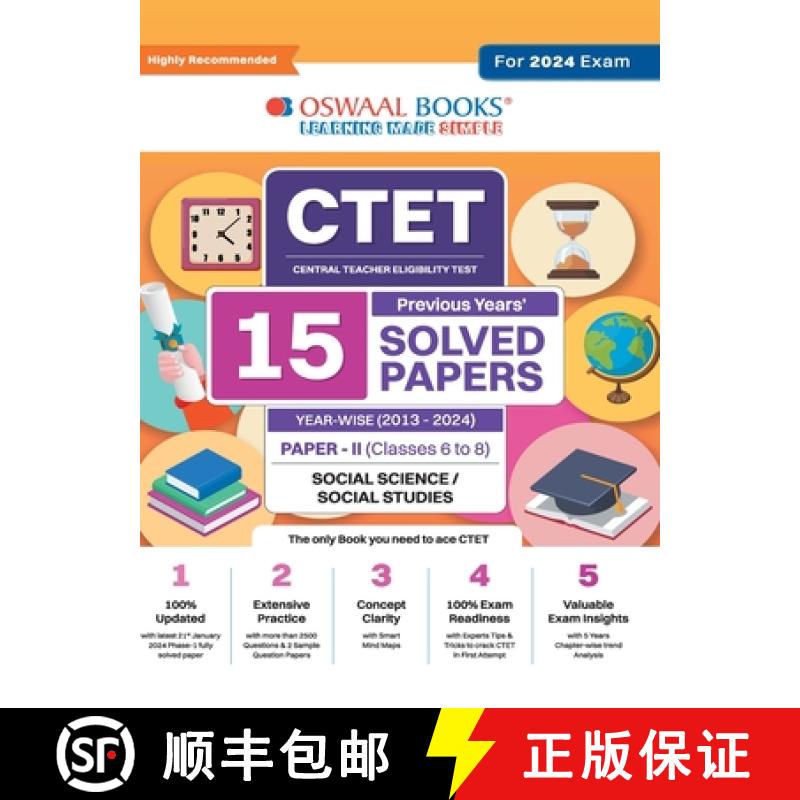 【2-3周达】Oswaal CTET (Central Teachers Eligibility Test) Paper-II Classes 6 - 8 15 Year's Solved Pa... [9789359589046]
