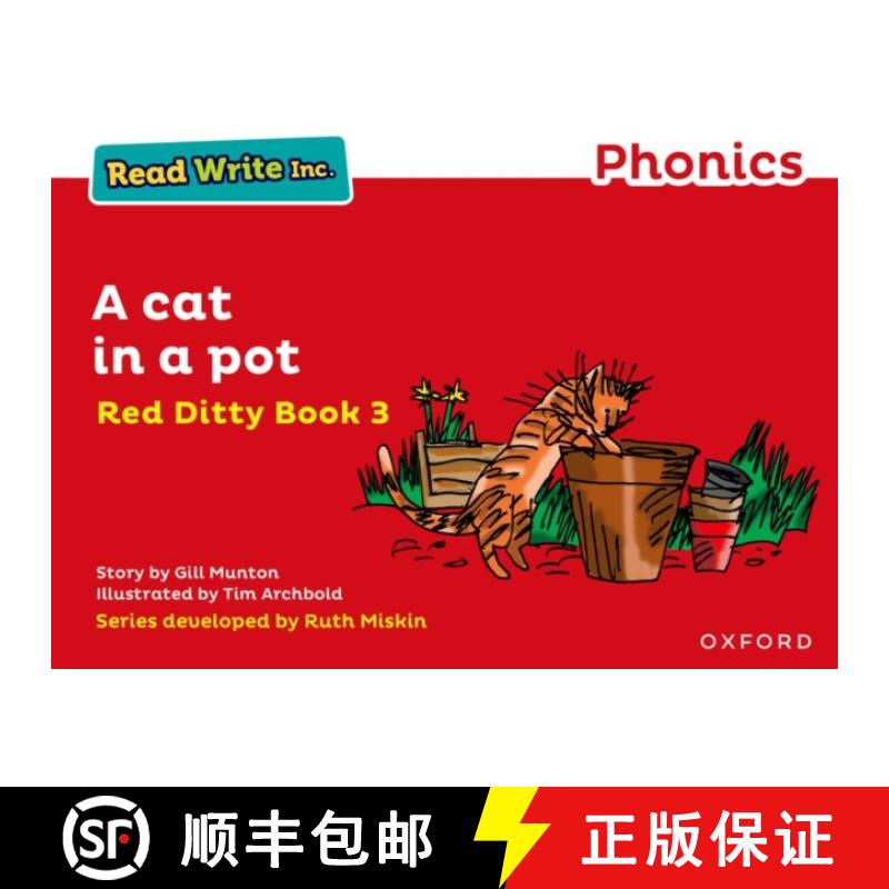 【2-3周达】Read Write Inc. Phonics: A Cat in a Pot (Red Ditty Book 3) [9780198371212]