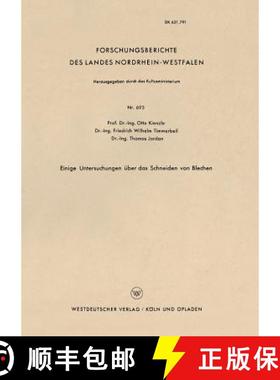 【3-4周达】Einige Untersuchungen UEber Das Schneiden Von Blechen [9783663036005]