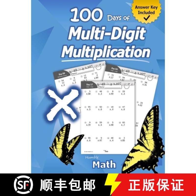 【3-4周达】Humble Math - 100 Days of Multi-Digit Multiplication: Ages 10-13: Multiplying Large Number... [9781635783063]