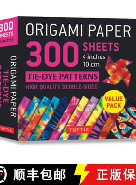 【3-4周达】Origami Paper 300 Sheets Tie-Dye Patterns 4 (10 CM): Tuttle Origami Paper: High-Quality Do... [9780804852098]