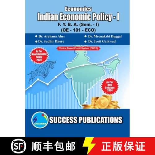 【3-4周达】Indian Economic Policy - I(F.Y.B.A, Sem.-I) SPPU-Text(English) [9788197531316]