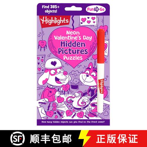 【3-4周达】Neon Valentine's Day Hidden Pictures Puzzles: Bright Neon Hidden Pictures Book Filled with... [9781639623518]
