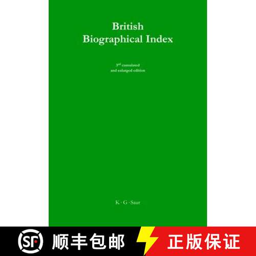 【3-4周达】精装 British Biographical Index / Britischer Biographischer Index [9783598348075]