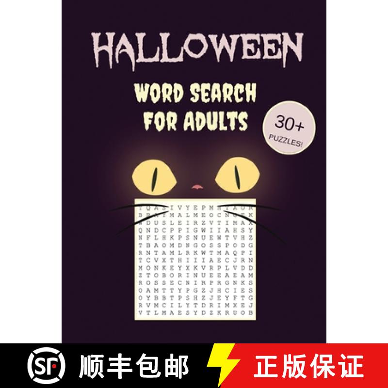 【3-4周达】Halloween Word Search For Adults: 30+ Spooky Puzzles | With Scary Pictures | Trick-or-Trea... [9781952772665]